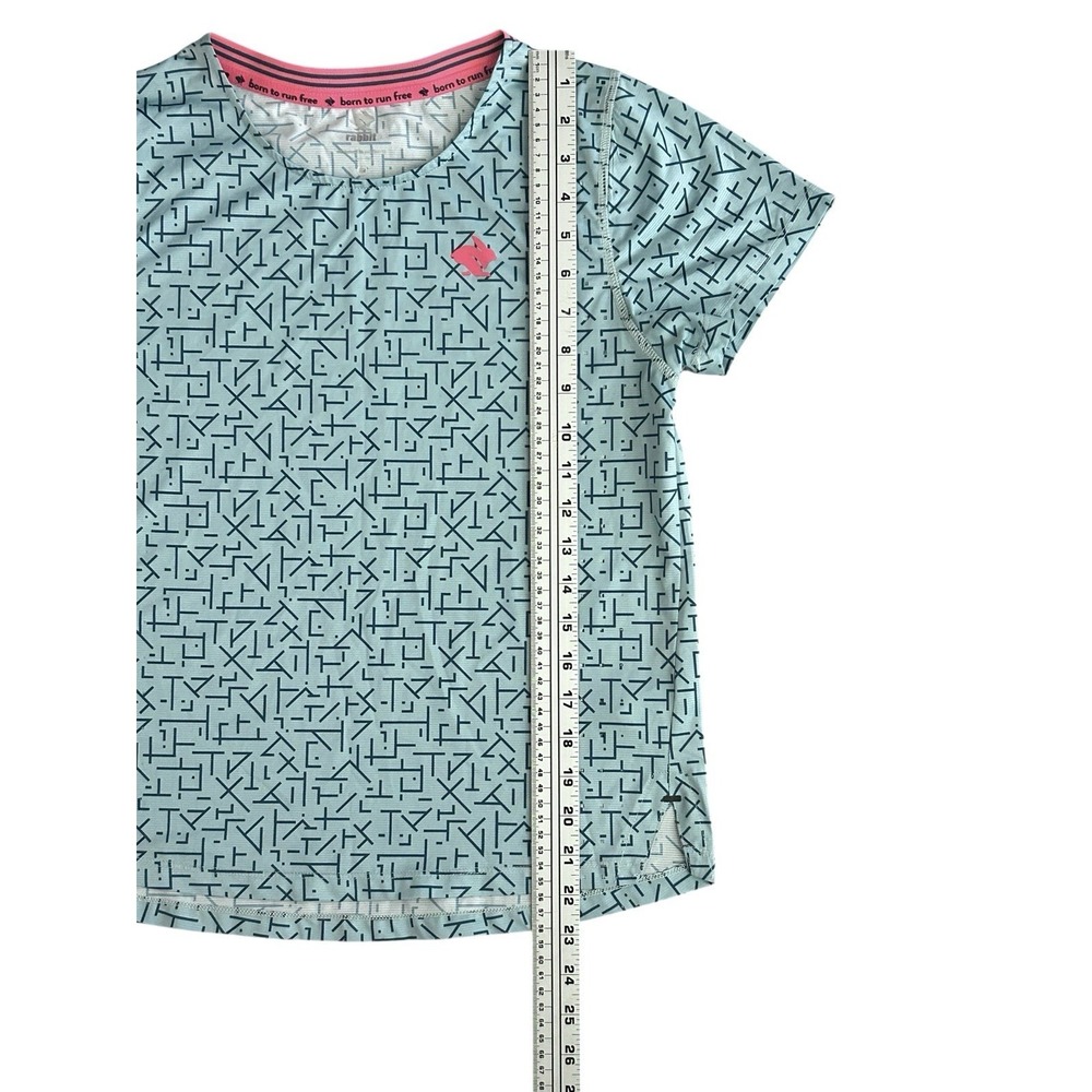 Rabbit Race Pace Tee Womens Small Blue Maze Running Lightweight Geometric - Picture 2 of 10